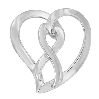 .925 Sterling Silver Heart and Infinity Pendant Necklace