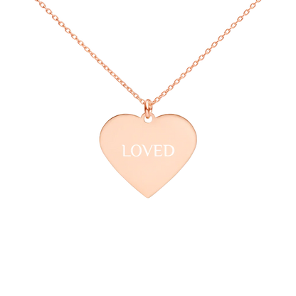 "LOVED" Sterling Silver Heart Necklace