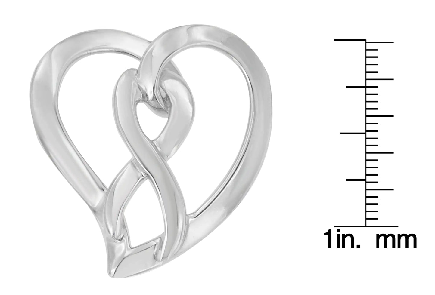 .925 Sterling Silver Heart and Infinity Pendant Necklace