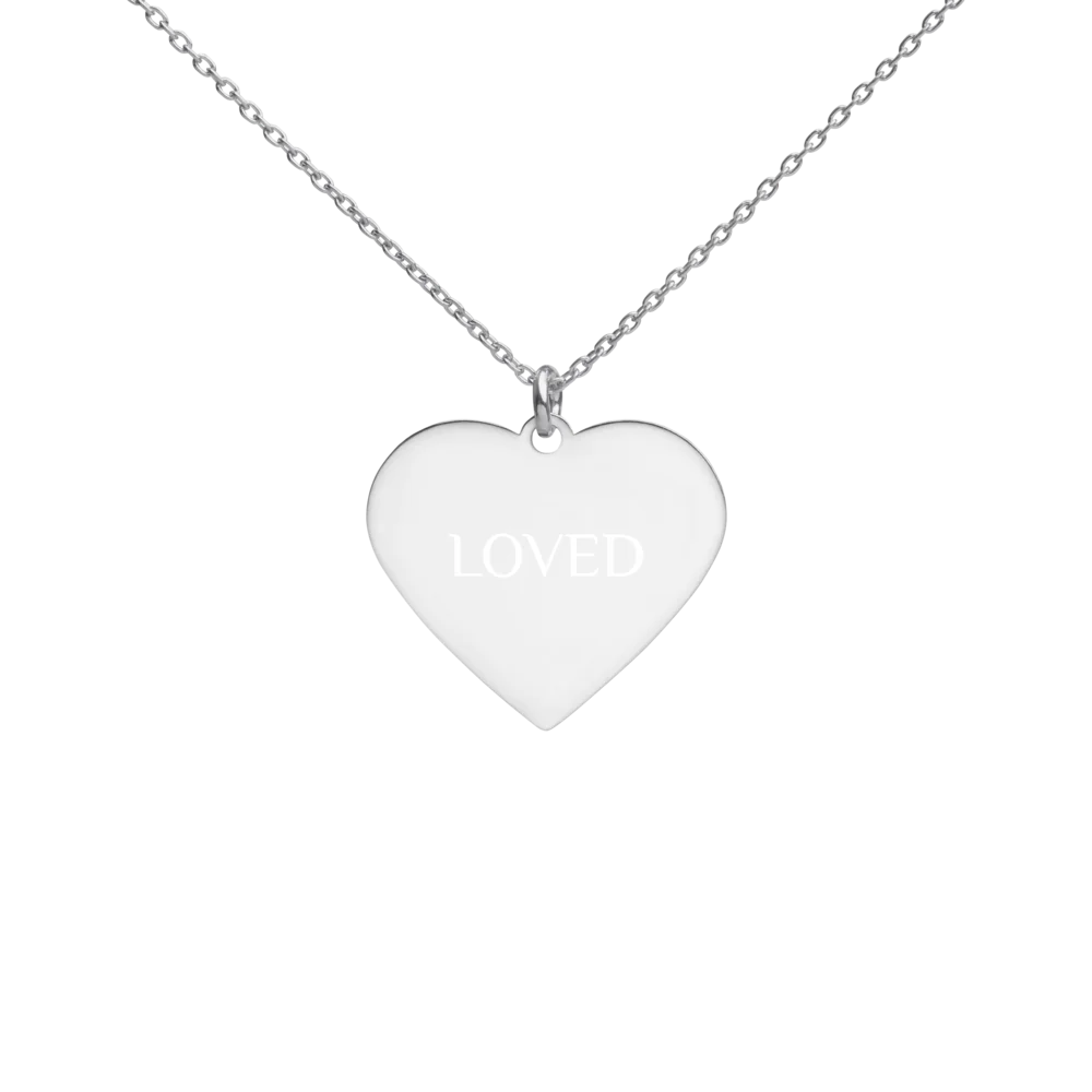 "LOVED" Sterling Silver Heart Necklace