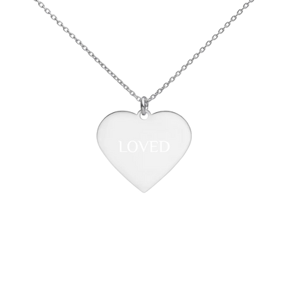 "LOVED" Sterling Silver Heart Necklace